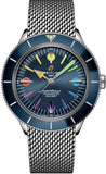 Breitling Superocean Heritage '57 Special Edition II Blue Dial Silver Mesh Bracelet Watch for Men - A103702A1C1A1 Authentic Buy Shop Now