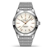 Breitling Chronomat Automatic 36 White Dial Silver Steel Strap Watch for Women - A10380101A2A1 Authentic Buy Shop Now