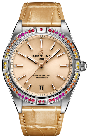 Breitling Chronomat Automatic 36 South Sea Brown Dial Brown Leather Strap Watch for Women - A10380611A1P1 Authentic Buy Shop Now