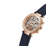 Guess Solistice Diamonds Roe Gold Dial Black Rubber Strap Watch for Women - GW0484L2 Authentic Buy Shop Now