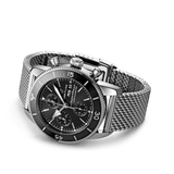 Breitling Superocean Heritage Chronograph 44 Black Dial Silver Mesh Bracelet Watch for Men - A13313121B1A1 Authentic Buy Shop Now