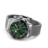 Breitling Superocean Heritage Chronograph 44 Green Dial Silver Mesh Bracelet Watch for Men - A13313121L1A1 Authentic Buy Shop Now