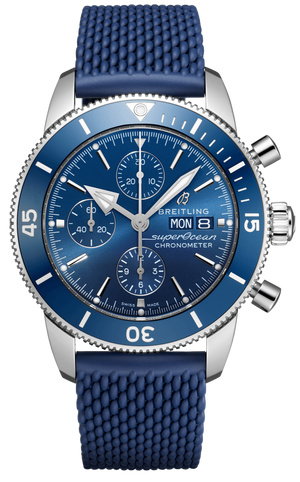 Breitling Superocean Heritage Chronograph 44 Blue Dial Blue Mesh Bracelet Watch for Men - A13313161C1S1 Authentic Buy Shop Now