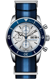 Breitling Superocean Heritage Chronograph 44 Ocean Conservancy Silver Dial Two Tone NATO Strap Watch for Men - A133131A1G1W1 Authentic Buy Shop Now