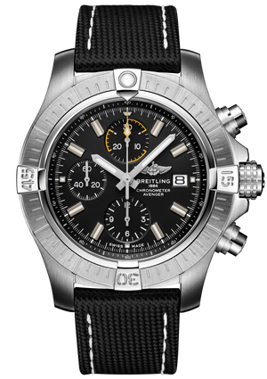 Breitling Avenger Chronograph 45mm Black Dial Black Leather Strap Watch for Men - A13317101B1X1 Authentic Buy Shop Now