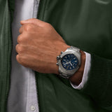 Breitling Avenger Chronograph 45mm Blue Dial Silver Steel Strap Watch for Men - A13317101C1A1 Authentic Buy Shop Now