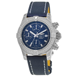 Breitling Avenger Chronograph 45mm Blue Dial Blue Calfskin Strap Watch for Men - A13317101C1X2 Authentic Buy Shop Now