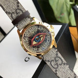 Gucci G Timeless Eye Beige Dial Beige Leather Strap Watch For Men - YA1264022 Authentic Buy Shop Now