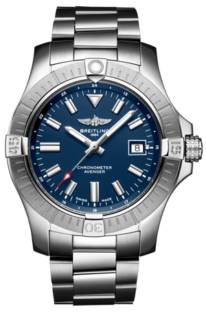 Breitling Avenger Automatic 43mm Blue Dial Silver Steel Strap Watch for Men - A17318101C1A1 Authentic Buy Shop Now