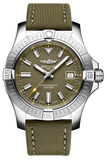 Breitling Avenger Automatic GMT 43 Green Dial Green Nylon Strap Watch for Men - A17318101L1X1 Authentic Buy Shop Now