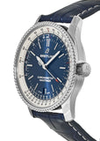 Breitling Navitimer Automatic 38mm Blue Dial Blue Leather Strap Mens Watch - A17325211C1P1 Authentic Buy Shop Now