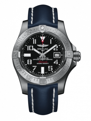 Breitling Avenger II Seawolf Stainless Steel 45mm Blue Leather Strap Mens Watch - A1733110/BC31/112X Authentic Buy Shop Now