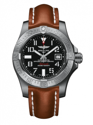 Breitling Avenger II Seawolf Stainless Steel 45mm Volcano Black Leather Strap Mens Watch - A1733110/BC31/434X Authentic Buy Shop Now