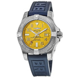 Breitling Avenger II Seawolf Yellow Dial Blue Rubber Strap 45mm Mens Watch - A1733110/I519/157S Authentic Buy Shop Now