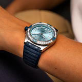 Breitling Super Chronomat Automatic 38 Diamonds Blue Dial Blue Rubber Strap Watch for Women - A17356531C1S1 Authentic Buy Shop Now