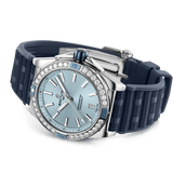 Breitling Super Chronomat Automatic 38 Diamonds Blue Dial Blue Rubber Strap Watch for Women - A17356531C1S1 Authentic Buy Shop Now