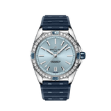 Breitling Super Chronomat Automatic 38 Diamonds Blue Dial Blue Rubber Strap Watch for Women - A17356531C1S1 Authentic Buy Shop Now