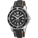 Breitling Superocean II 42mm Black Leather Strap Mens Watch - A17365C9 Authentic Buy Shop Now