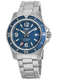 Breitling Superocean Automatic 42mm Blue Dial Silver Steel Strap Watch for Men - A17366D81C1A1 Authentic Buy Shop Now