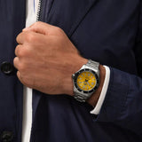 Breitling Superocean Automatic 44mm Yellow Dial Silver Steel Strap Watch for Men - A17375211/1A1 Authentic Buy Shop Now