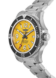 Breitling Superocean II Automatic 44mm Yellow Dial Silver Steel Strap Watch for Men - A17367021I1A1 Authentic Buy Shop Now