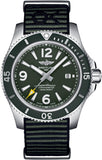 Breitling Superocean Automatic 44mm Outerknown Green Dial Green Nylon Strap Watch for Men - A17367A11L1W1 Authentic Buy Shop Now