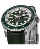 Breitling Superocean Automatic 44 Green Dial Green Rubber Strap Watch for Men - A17376A31L1S1 Authentic Buy Shop Now