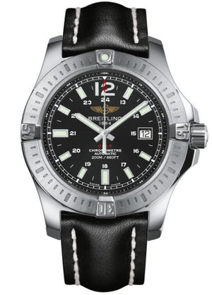 Breitling Colt Automatic 44mm Black Dial Leather Strap Mens Watch - A1738811/BD44/435X Authentic Buy Shop Now