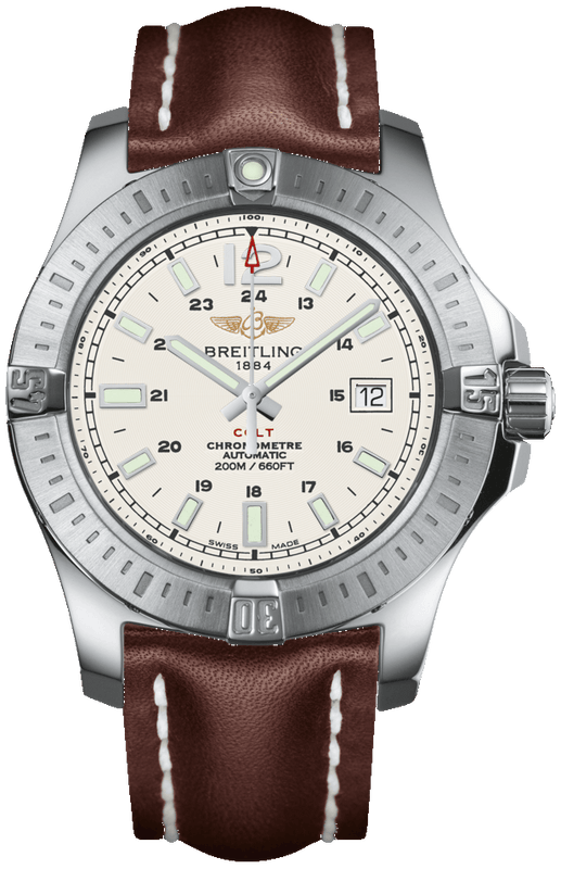 Breitling Colt Automatic 44mm Brown Leather Strap Mens Watch - A1738811/G791/437X Authentic Buy Shop Now