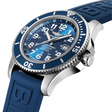 Breitling Superocean 44mm Automatic Blue Dial Blue Rubber Strap Watch for Men - A17367D81C1S2 Authentic Buy Shop Now