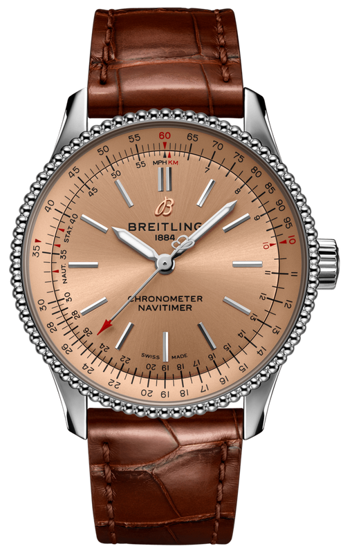 Breitling Navitimer Automatic 35 Brown Dial Brown Leather Strap Watch for Men - A17395201K1P1 Authentic Buy Shop Now