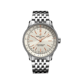 Breitling Navitimer Automatic 35 White Dial Silver Steel Strap Watch for Men - A17395F41G1A1 Authentic Buy Shop Now