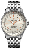 Breitling Navitimer Automatic 35 White Dial Silver Steel Strap Watch for Men - A17395F41G1A1 Authentic Buy Shop Now
