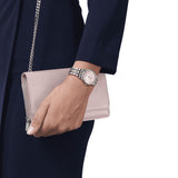Tissot T Classic Carson Premium Lady Mother of Pearl Pink Dial Silver Steel Strap Watch For Women - T122.210.11.159.00 Authentic Buy Shop Now