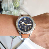Fossil Bowman Chronograph Blue Dial Brown Leather Strap Watch for Men - FS5602 Authentic Buy Shop Now