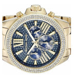 Michael Kors Wren Diamonds Blue Dial Gold Steel Strap Watch for Women - MK6291 Authentic Buy Shop Now