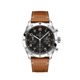 Breitling Avi Chronograph 42 P-51 Mustang Black Dial Brown Leather Strap Watch for Men - A233803A1B1X1 Authentic Buy Shop Now