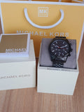 Michael Kors Lexington Chronograph Black Dial Black Steel Strap Watch for Men - MK8320 Authentic Buy Shop Now