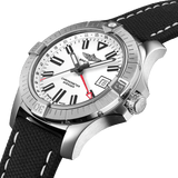 Breitling Avenger Automatic GMT 43 White Dial Black Nylon Strap Watch for Men - A32397101A1X1 Authentic Buy Shop Now