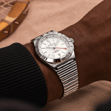 Breitling Chronomat GMT 40 White Dial Silver Steel Strap Watch for Men - A32398101A1A1 Authentic Buy Shop Now