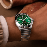 Breitling Chronomat GMT 40 Green Dial Silver Steel Strap Watch for Men - A32398101L1A1 Authentic Buy Shop Now
