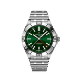 Breitling Chronomat GMT 40 Green Dial Silver Steel Strap Watch for Men - A32398101L1A1 Authentic Buy Shop Now