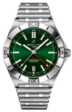 Breitling Chronomat GMT 40 Green Dial Silver Steel Strap Watch for Men - A32398101L1A1 Authentic Buy Shop Now