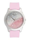 Guess Crush Crystals Silver Dial Pink Rubber Strap Watch for Women - W1223L1 Authentic Buy Shop Now