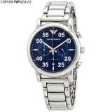 Emporio Armani Luigi Chronograph Blue Dial Silver Steel Strap Watch For Men - AR11132 Authentic Buy Shop Now