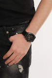 Fossil Machine Chronograph Black Dial Black Leather Strap Watch for Men - FS5586 Authentic Buy Shop Now