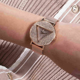 Guess Iconic Diamonds Rose Gold Dial Rose Gold Mesh Bracelet Watch For Women - GW0477L3 Authentic Buy Shop Now