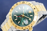 Versace Hellenyium GMT Green Dial Two Tone Steel Strap Watch for Men - V11050015 Authentic Buy Shop Now