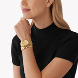 Michael Kors Runway Chronograph Analog Gold Dial Gold Steel Strap Watch for Women - MK7452 Authentic Buy Shop Now