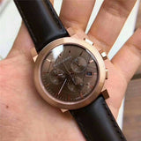 Burberry The City Grey Dial Brown Leather Strap Unisex Watch - BU9755 Authentic Buy Shop Now